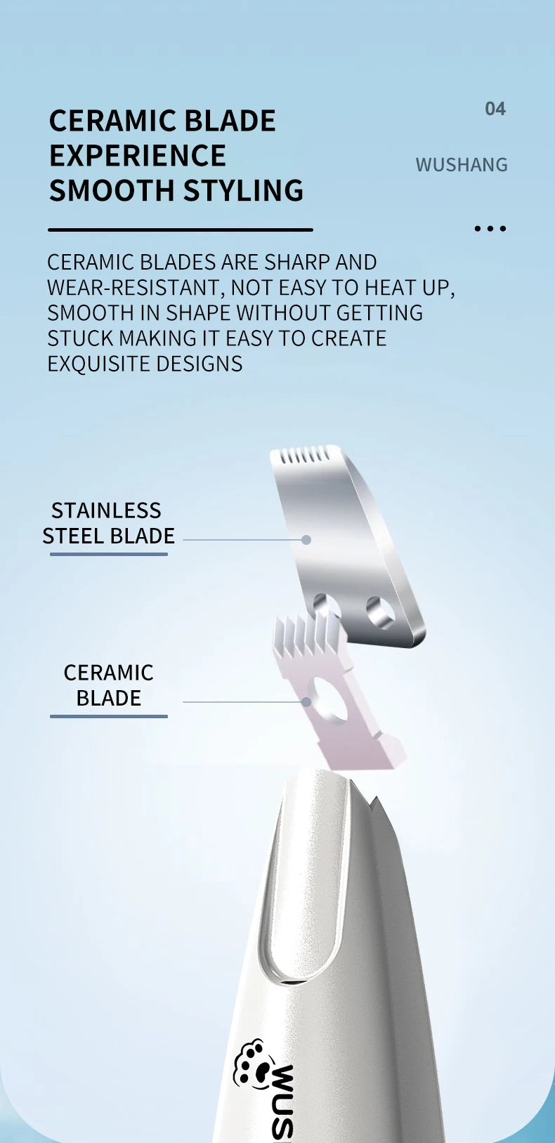 Waterproof Electric Trimmer with LED