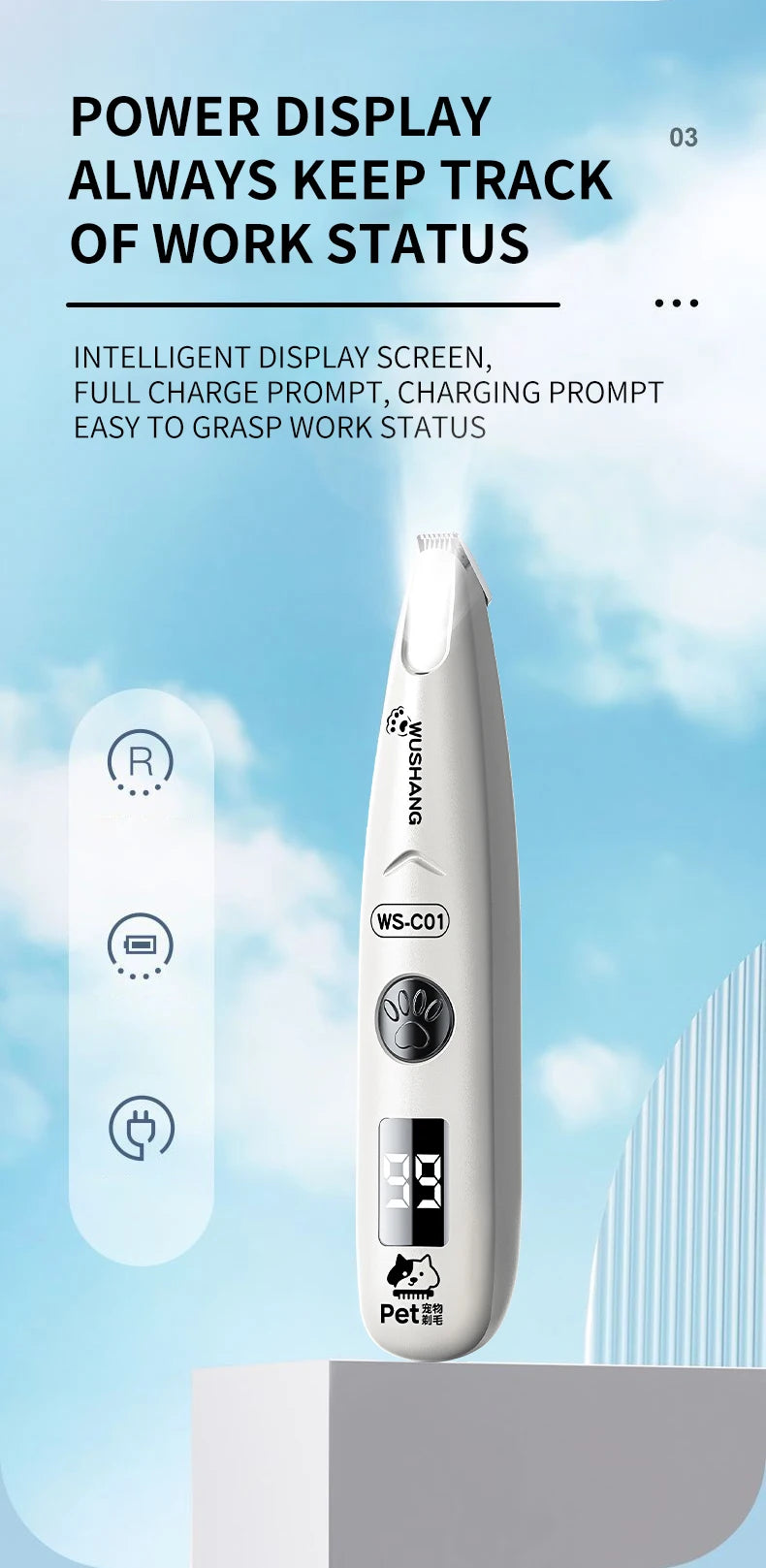 Waterproof Electric Trimmer with LED